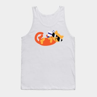 Just a Chilling Red Cat Tank Top